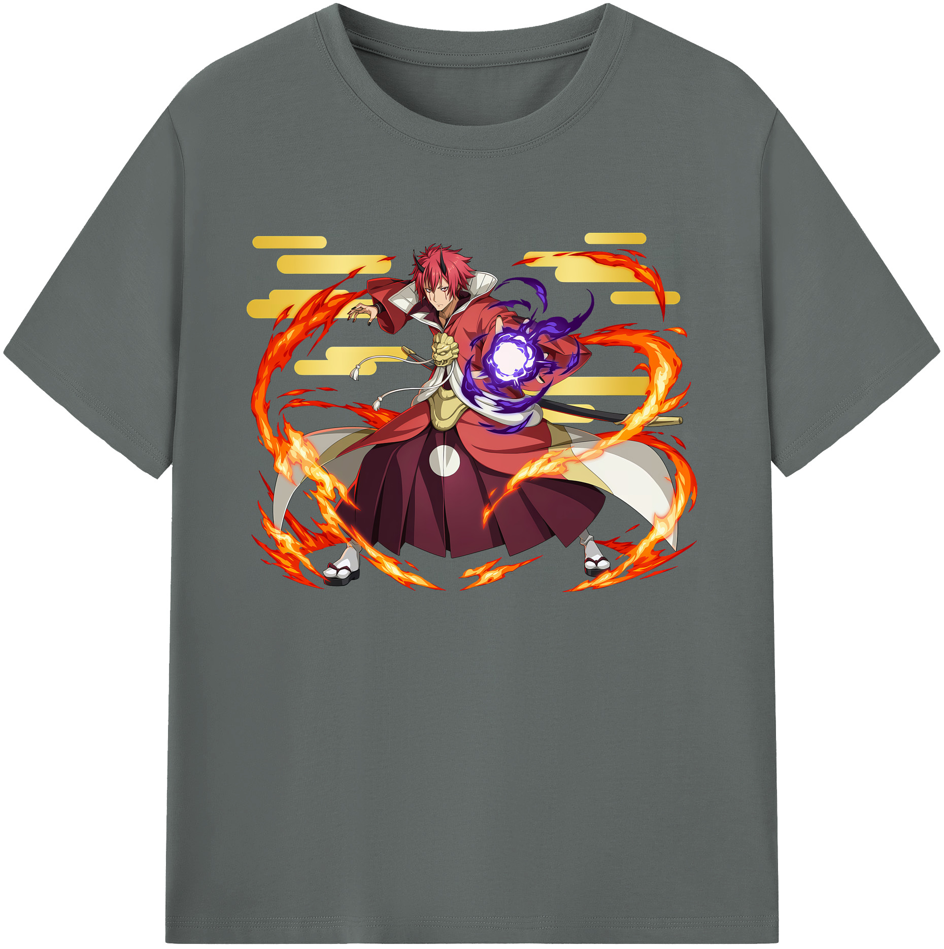 （画像用） 転スラ Regarding Reincarnated to Slime 綿100％ メンズ半袖Tシャツ｜肌触りやわらか＆通気性
